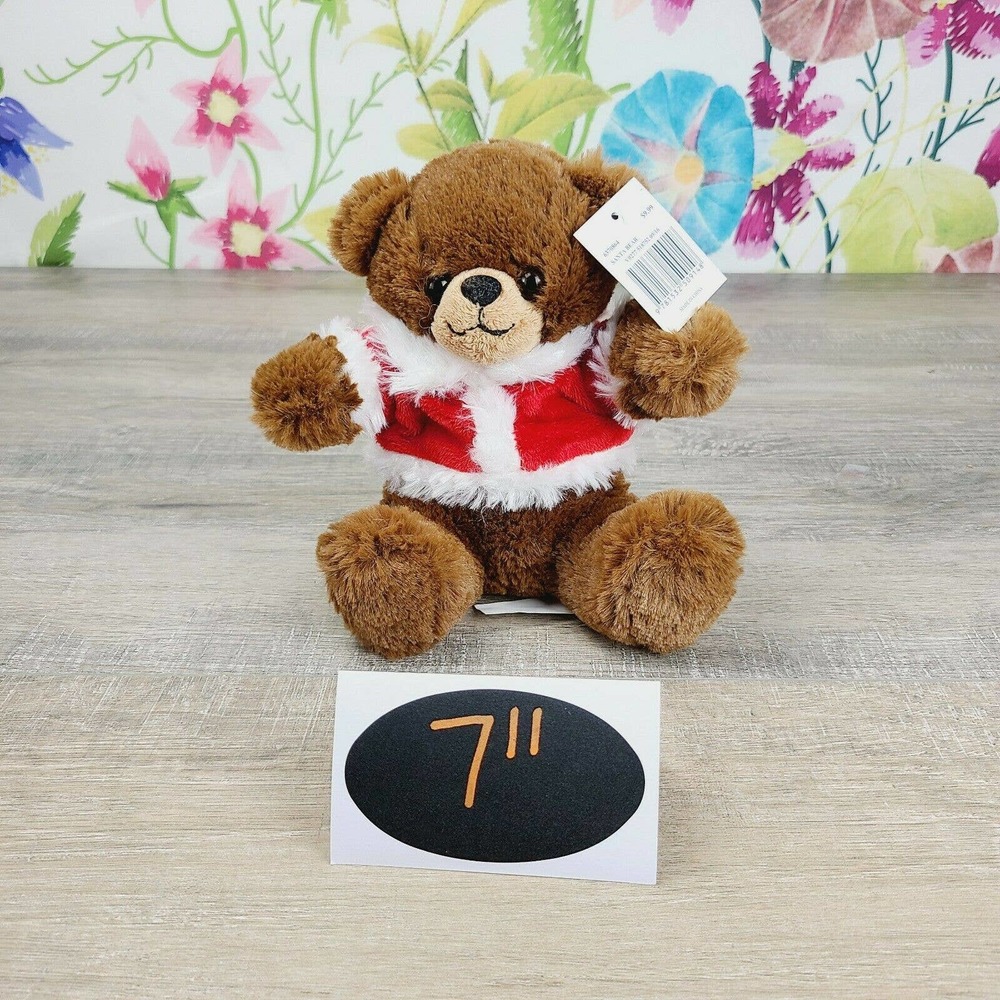 Books A Million New Christmas Santa Bear Plush Teddy Brown 7" Soft Toy